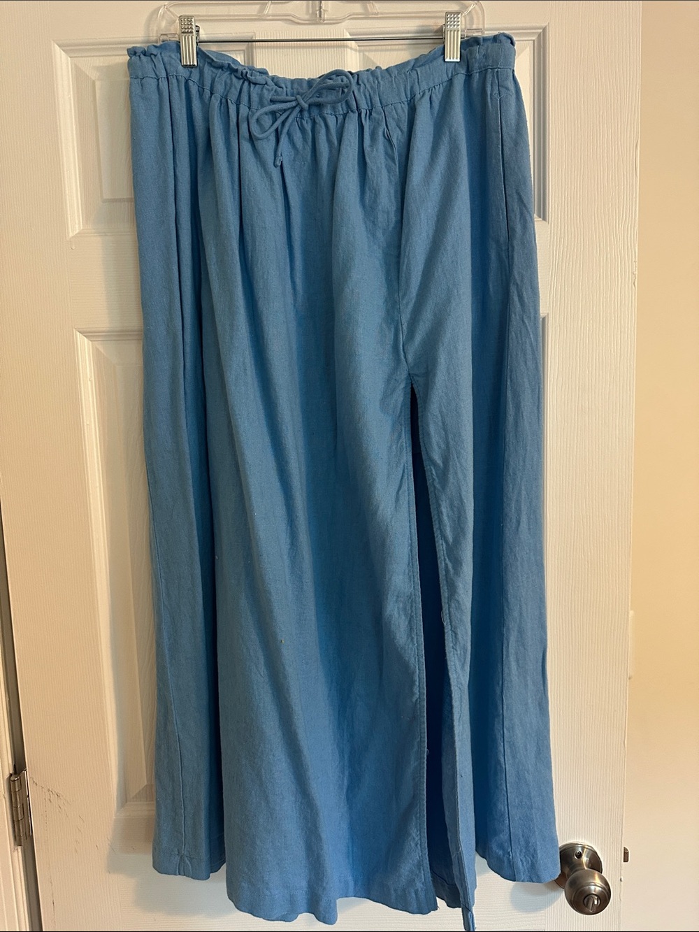 Abercrombie & Fitch Light Blue Drawstring Maxi Skirt